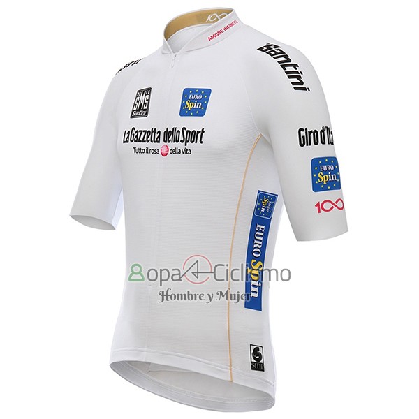 Giro d'Italia Ropa Ciclismo Culotte Corto 2017 Hombre Mangas Cortas Blanco